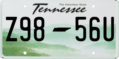 TN license plate Z9856U