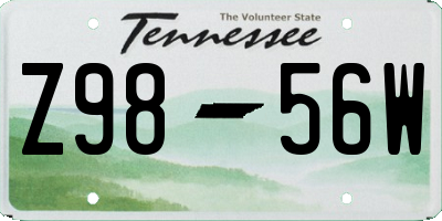 TN license plate Z9856W