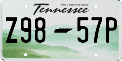 TN license plate Z9857P