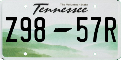 TN license plate Z9857R
