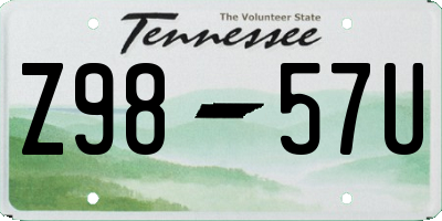 TN license plate Z9857U