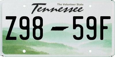 TN license plate Z9859F