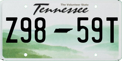 TN license plate Z9859T