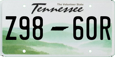 TN license plate Z9860R