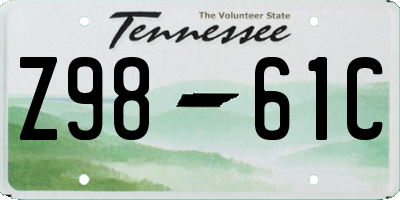 TN license plate Z9861C