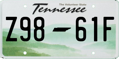 TN license plate Z9861F