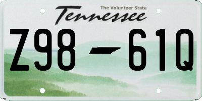 TN license plate Z9861Q