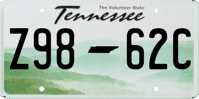 TN license plate Z9862C