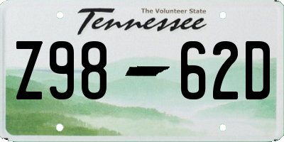 TN license plate Z9862D