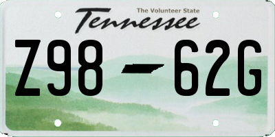 TN license plate Z9862G