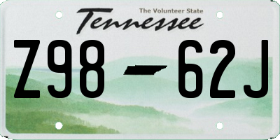 TN license plate Z9862J