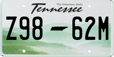 TN license plate Z9862M