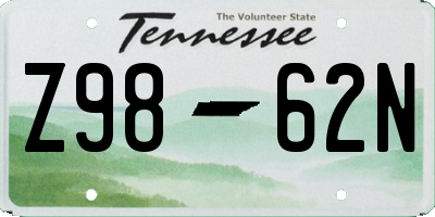 TN license plate Z9862N