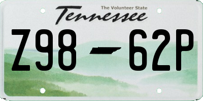 TN license plate Z9862P