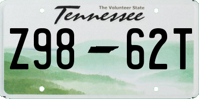 TN license plate Z9862T