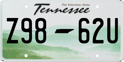 TN license plate Z9862U