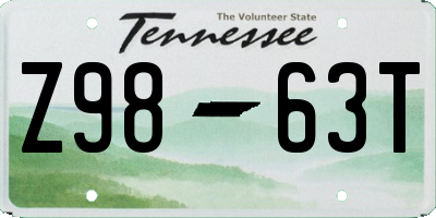 TN license plate Z9863T