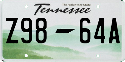 TN license plate Z9864A