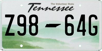 TN license plate Z9864G