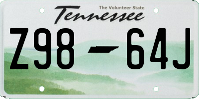 TN license plate Z9864J
