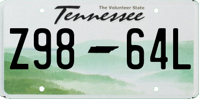 TN license plate Z9864L