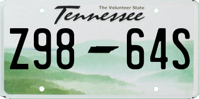 TN license plate Z9864S