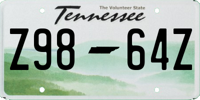 TN license plate Z9864Z