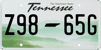 TN license plate Z9865G