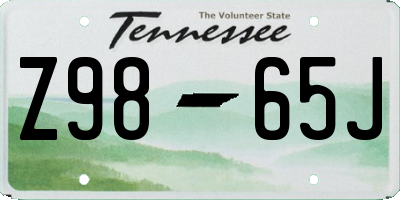 TN license plate Z9865J