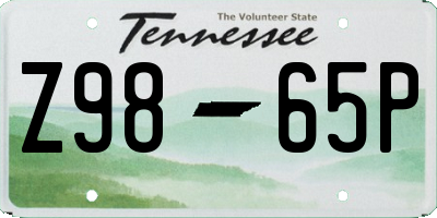 TN license plate Z9865P