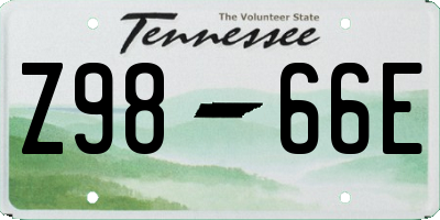 TN license plate Z9866E