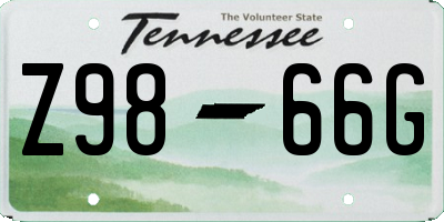 TN license plate Z9866G