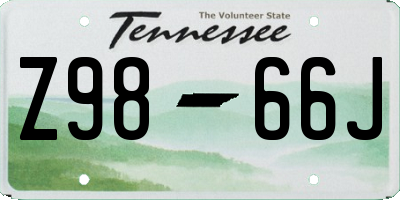 TN license plate Z9866J