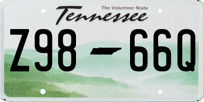 TN license plate Z9866Q