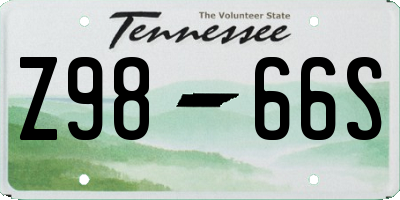 TN license plate Z9866S