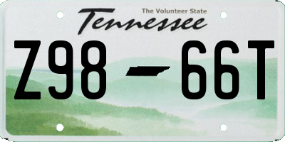 TN license plate Z9866T