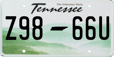 TN license plate Z9866U