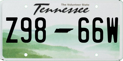 TN license plate Z9866W