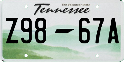 TN license plate Z9867A