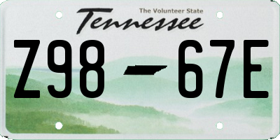 TN license plate Z9867E