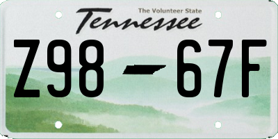 TN license plate Z9867F