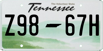 TN license plate Z9867H