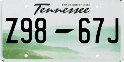 TN license plate Z9867J