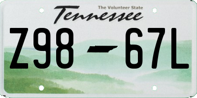 TN license plate Z9867L