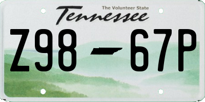 TN license plate Z9867P