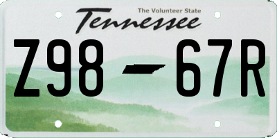 TN license plate Z9867R