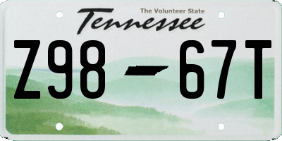 TN license plate Z9867T