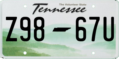 TN license plate Z9867U