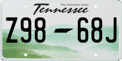 TN license plate Z9868J