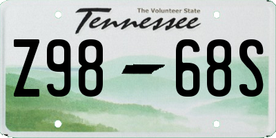 TN license plate Z9868S
